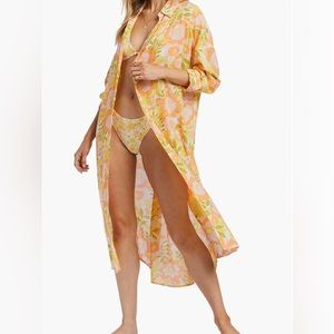 Billabong Daylight Dreamin Midi Shirt Swim Cover-Up- NWT 🌼